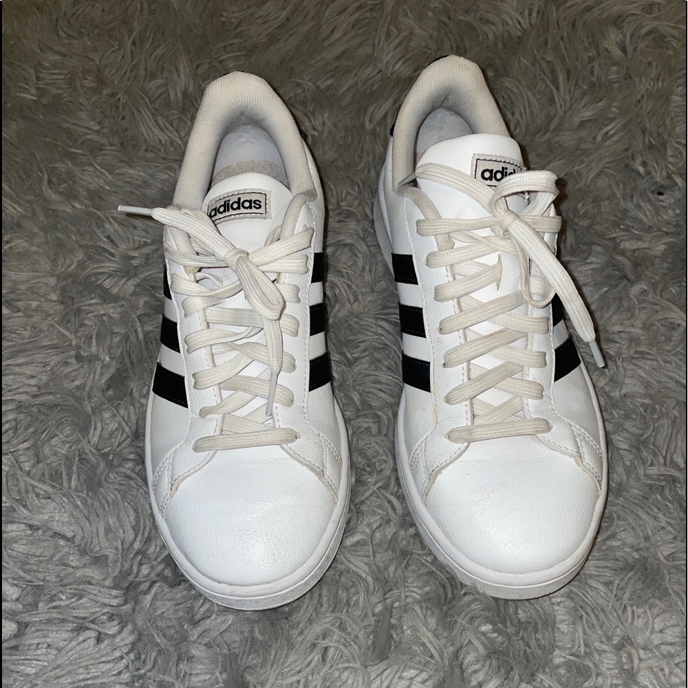 Slightly worn adidas sneakers